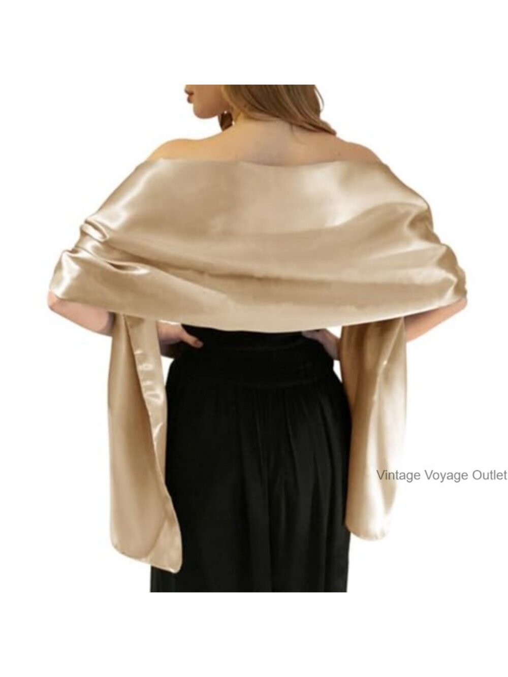 Satin Shawl Wrap for Wedding Evening Bridal Formal Oversized